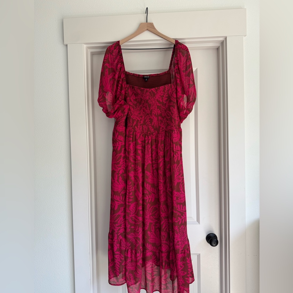 Torrid Tea Length Smocked Bodice A-Line Dress